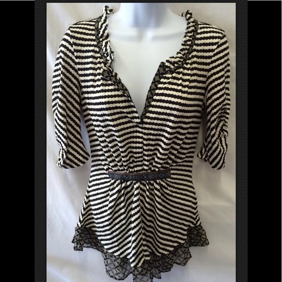 Anthropologie | Tops | One September Anthropologie Boho Stretch Striped ...